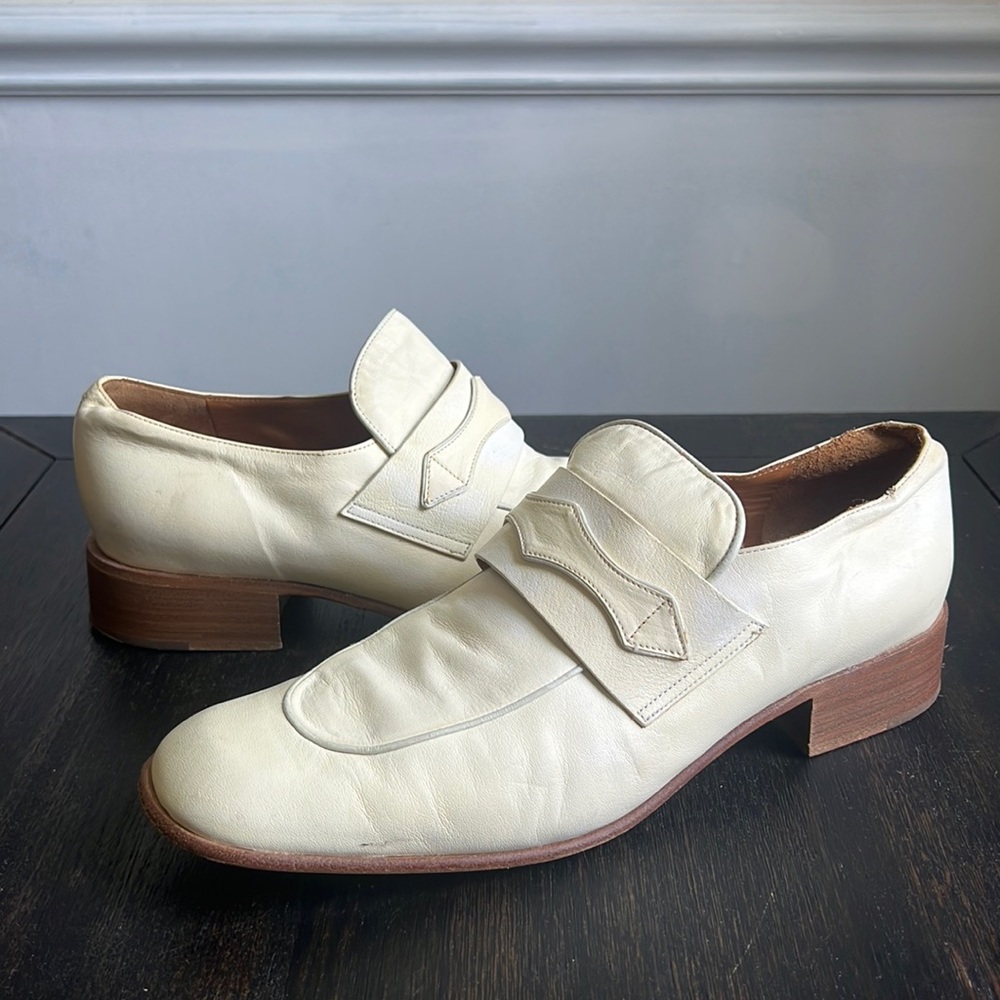Marc Jacobs cream leather loafers